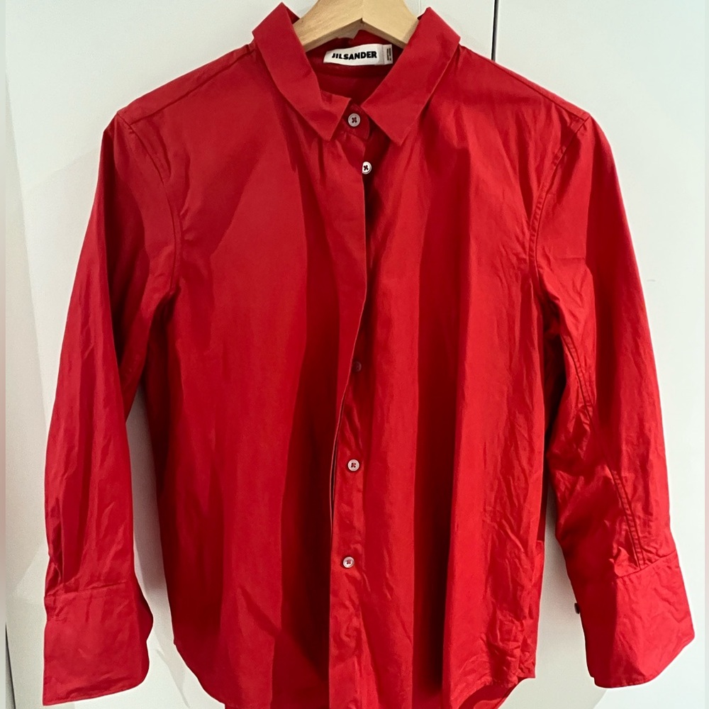 Jil Sander red cotton shirt size 38